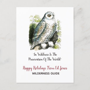 Postal Festiva Navidades Snowy Owl