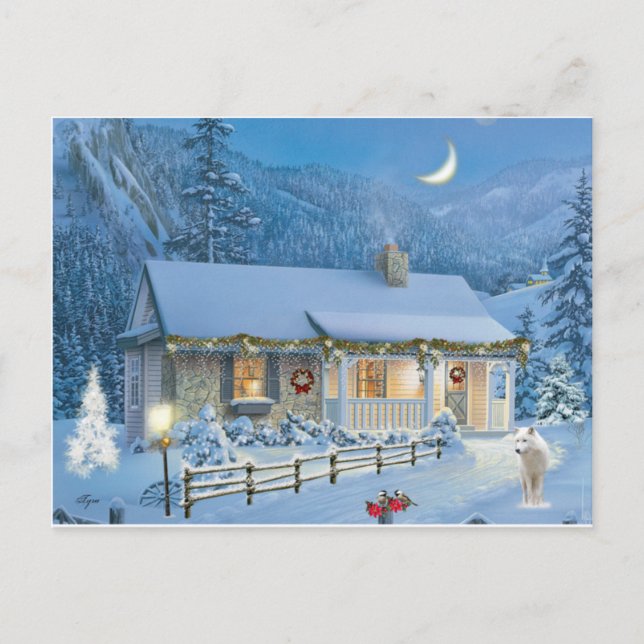 Postal Festiva Navidades soledad Winter Cottage (Anverso)