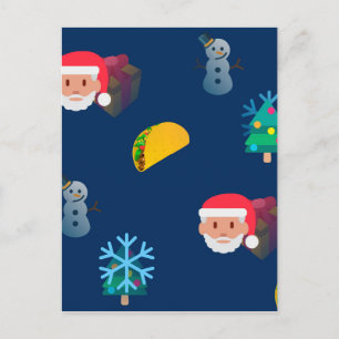 Postal Festiva navidades taco emoji