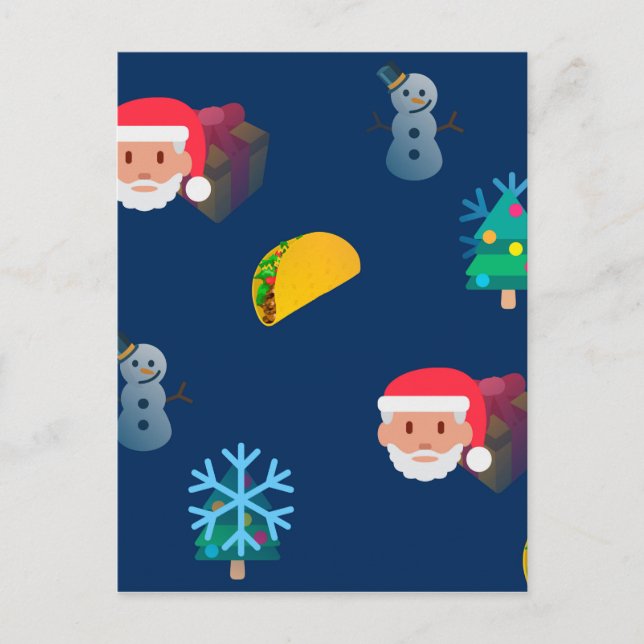 Postal Festiva navidades taco emoji (Anverso)