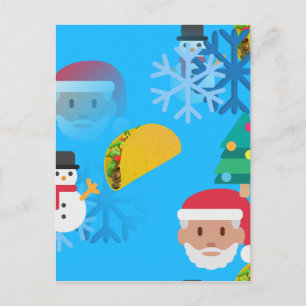 Postal Festiva navidades taco emoji