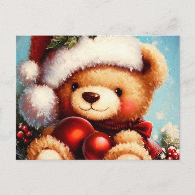 Postal Festiva Navidades Teddy Bear 4 (Anverso)