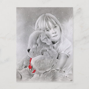 Postal Festiva Navidades Teddy Bear Gift Postcard