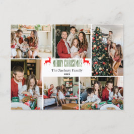 Postal Festiva Navidades vacaciones Script Collage de fotos de fa