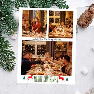 Postal Festiva Navidades vacaciones Script Familia Tres Foto