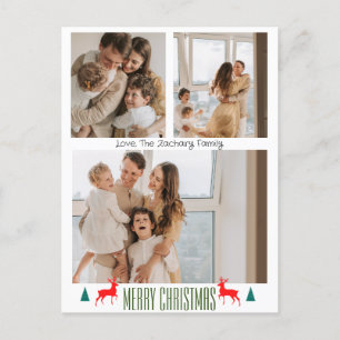 Postal Festiva Navidades vacaciones Script Familia Tres Foto