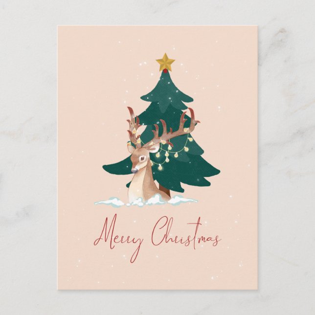 Postal Festiva Navidades venados (Anverso)
