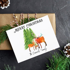 Postal Festiva Navidades venados en nieve