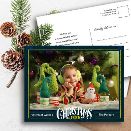 Postal Festiva Navidades verdes de edad moderna disfrutan de foto