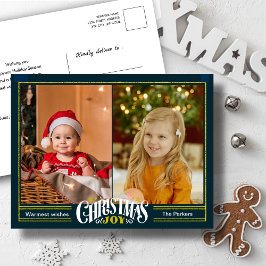 Postal Festiva Navidades verdes de edad moderna disfrutan de foto