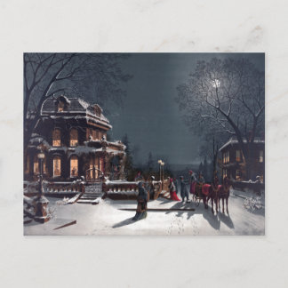 Postal Festiva Navidades victorianos llegan a Fiesta en transport