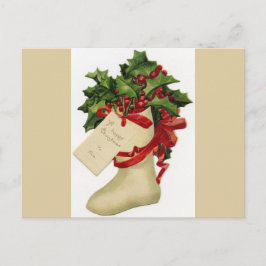 Postal Festiva Navidades victorianos posponiendo