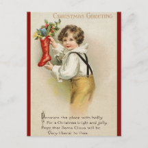 Navidades victorianos saludando con poema -