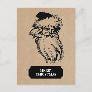 Postal Festiva Navidades Vintage Santa Claus Kraft Brown Paper