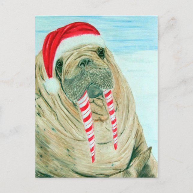Postal Festiva Navidades Walrus (Anverso)