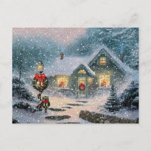 Postal Festiva Navidades Winter Cottage
