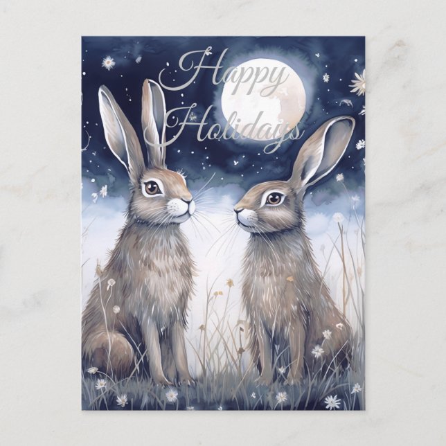 Postal Festiva Navidades Winter Hare (Anverso)