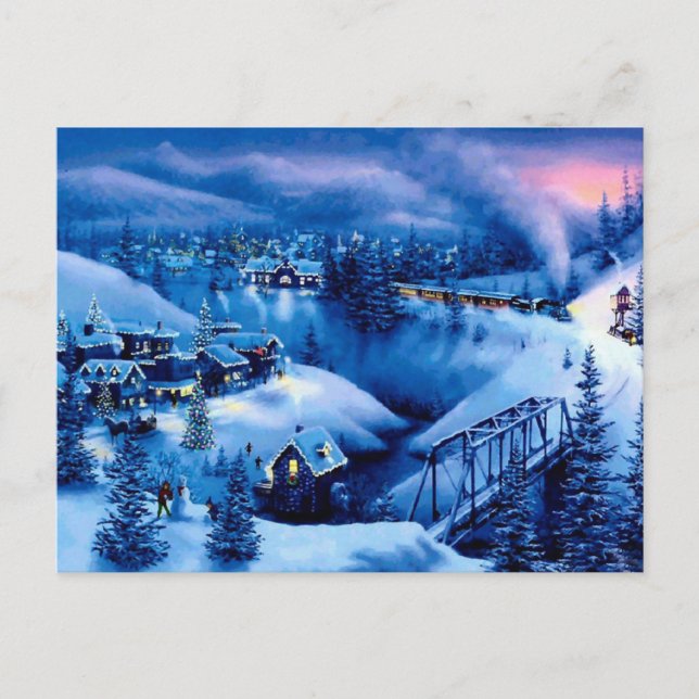 Postal Festiva Navidades Winter Wonderland Winter Scene (Anverso)
