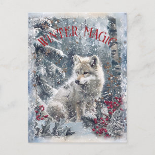 Postal Festiva Navidades Wolf Winter