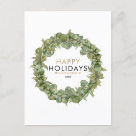 Postal Festiva Navidades Wreath elegantes y modernos de la vegeta