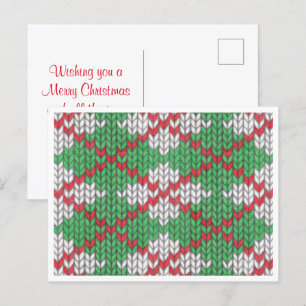 Postal Festiva Navidades XMAS ARGYLE KNIT Postcard / Horizontal