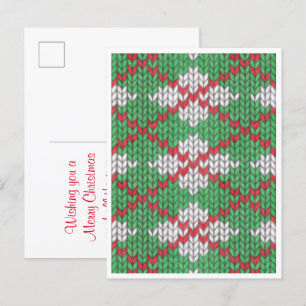 Postal Festiva Navidades XMAS ARGYLE KNIT Postcard / Vertical