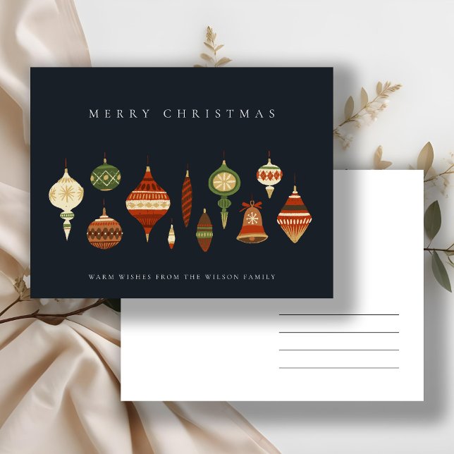 POSTAL FESTIVA NAVY PASTEL ORNAMENTAL DE CHIRSTMAS DE ESTRELLA VE (Subido por el creador)