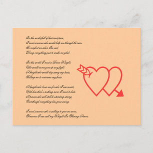 Postal Festiva Necesito a un caballero Día de San Valentín Poema