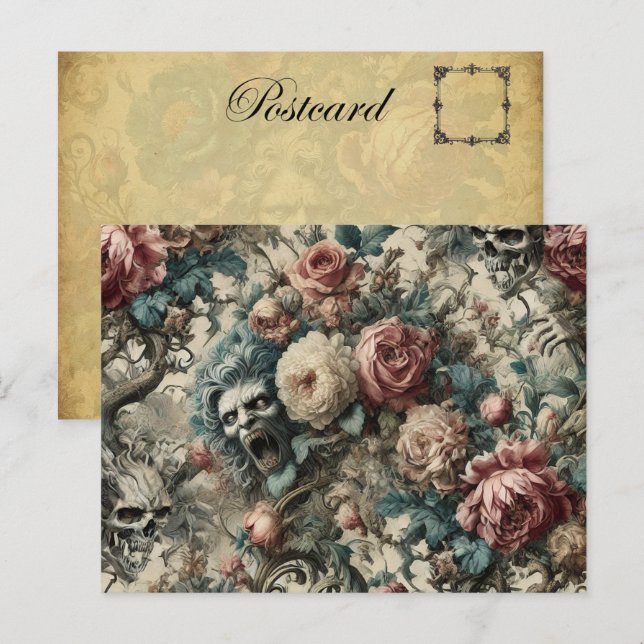 Postal Festiva Necromancia de Gnashed - Victoriano Gótico (Anverso / Reverso)