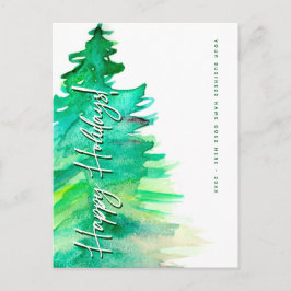 Postal Festiva Negocios Gracias Navidades Pine Happy Holidays