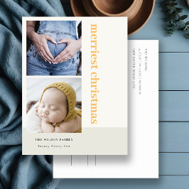 Postal Festiva Negrita Mínima 2 Foto Navidades Amarillos Más Merr