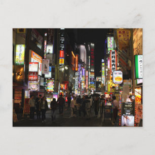 Postal Festiva Neones de Tokio por la noche Japón