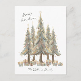 Postal Festiva Neutral White Christmas Trees Cream Holiday