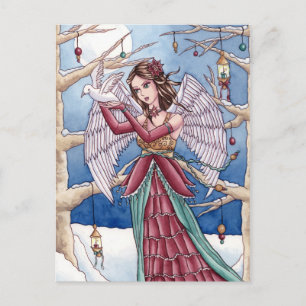 Postal Festiva Neva - Navidades Angel Postcard
