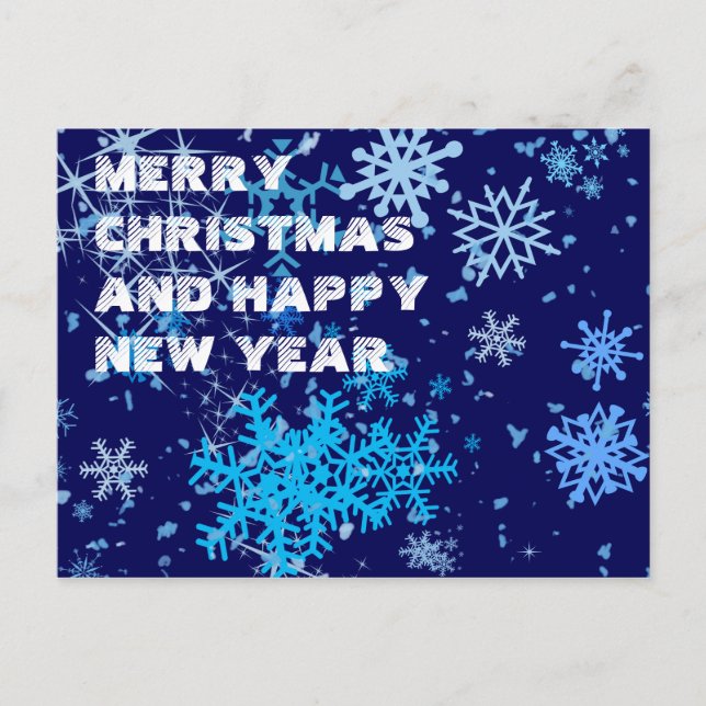 Postal Festiva Nevada nocturna de los navidades (Anverso)