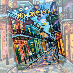 Postal Festiva New Orleans French Quarter Van Gogh Style Travel
