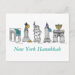 Postal Festiva New York City NYC Hanukkah Chanukah Feriada Judía