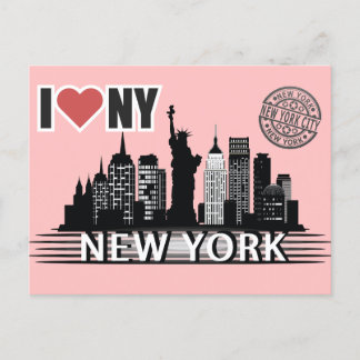Postal Festiva New York Postkarte – Skyline & Big Apple Motiv