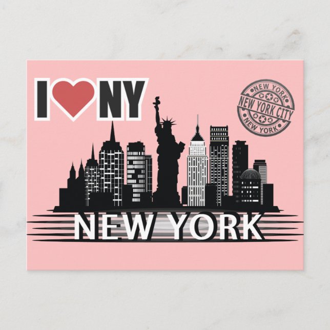 Postal Festiva New York Postkarte – Skyline & Big Apple Motiv (Anverso)