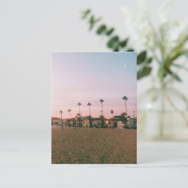 Postal Festiva Newport Beach Pastel Sunset (Anverso de pie)