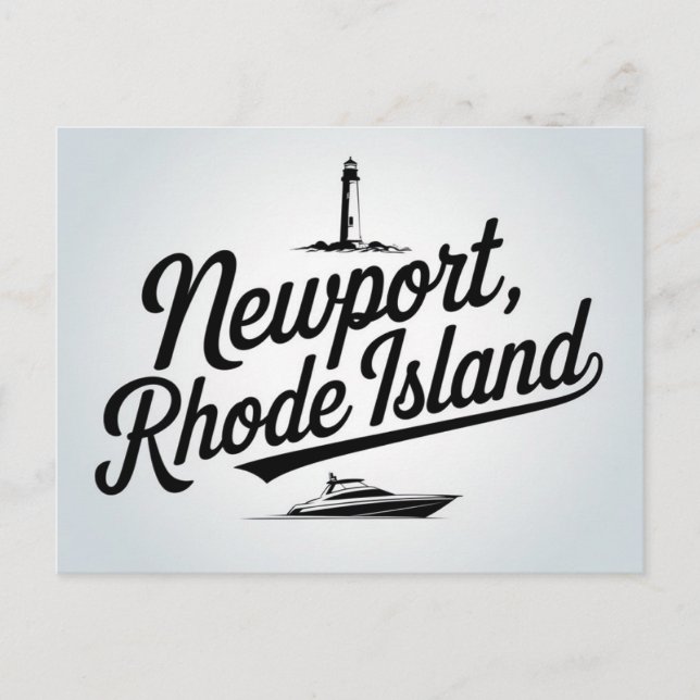 Postal Festiva Newport, tipografía de Rhode Island (Anverso)