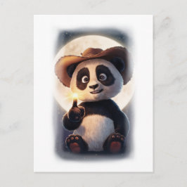 Postal Festiva Nice and Cute Movie Panda Character on a White