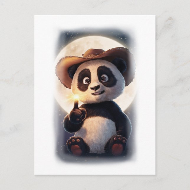 Postal Festiva Nice and Cute Movie Panda Character on a White (Anverso)