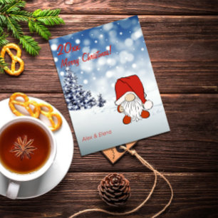 Postal Festiva Nieve de Gnome