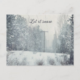 Postal Festiva Nieve en el bosque invernal 