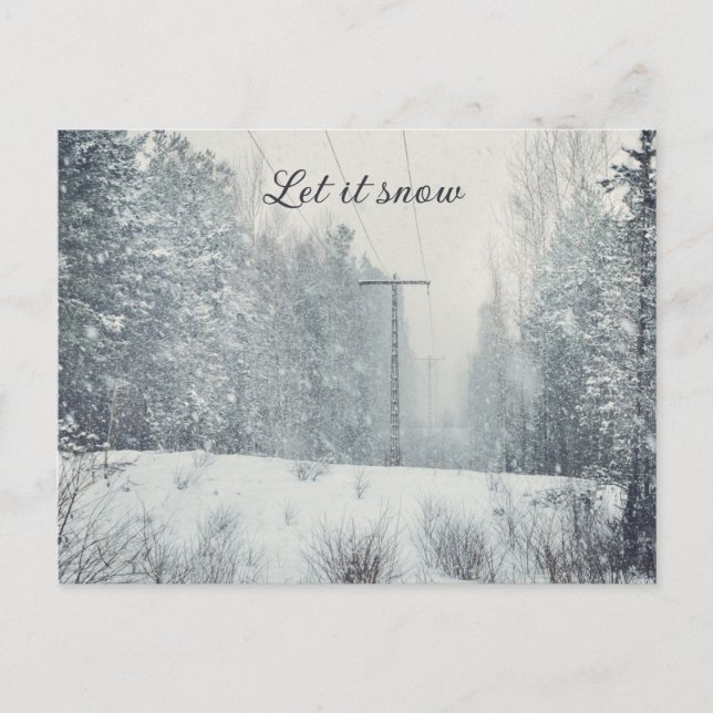 Postal Festiva Nieve en el bosque invernal  (Anverso)