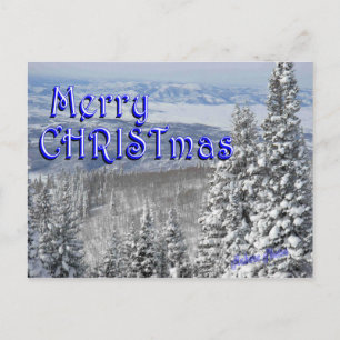 Postal Festiva Nieve en el Montaña-personalizar