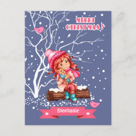 Postal Festiva Niña pequeña y gitana | Navidades de nombres perso