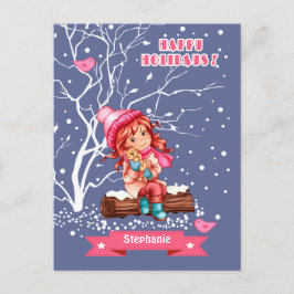 Postal Festiva Niña pequeña y gitana | Navidades de nombres perso