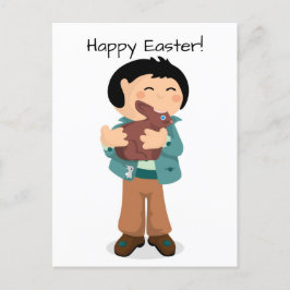 Postal Festiva Niño feliz de Pascua